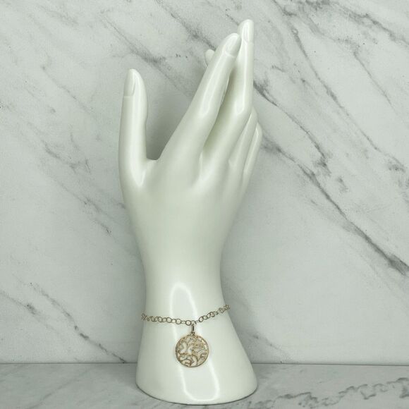 Mexico Sterling Silver 925 Butterfly Bracelet ✨ Chain Link Charm Delicate 🦋 - Picture 9 of 12